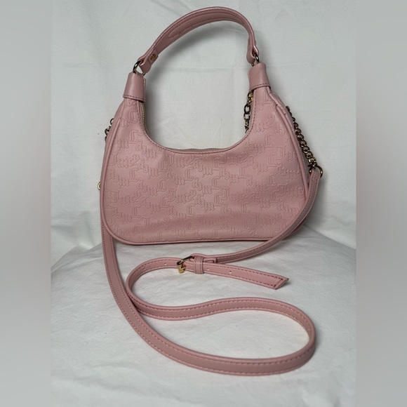 Juicy Couture Pink Diamond String of Pearls Rhinestone Hobo Crossbody - Picture 2 of 13